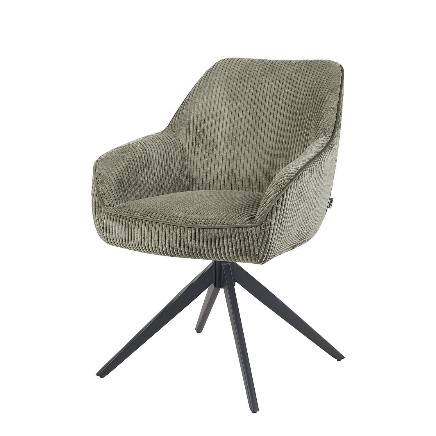 ARMLEHNSTUHL ARVIT - Schwarz/Grün, Textil/Metall (58/87/61cm) - B&D Home