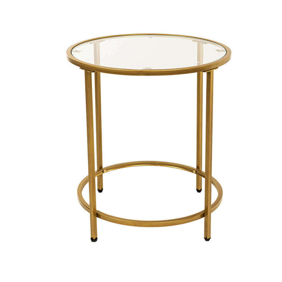 BEISTELLTISCH Glas MASEI - 50 x 50 cm Gold - Goldfarben, Glas/Metall (50/50/55cm) - Home Deluxe