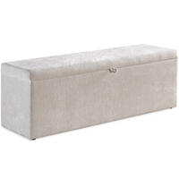 BETTBANK PORTO 140/43/43 cm, Beige, Aufklappbar, mit Stauraum - Beige/Schwarz, Holz/Kunststoff (140/43/43cm) - Consilio Concept