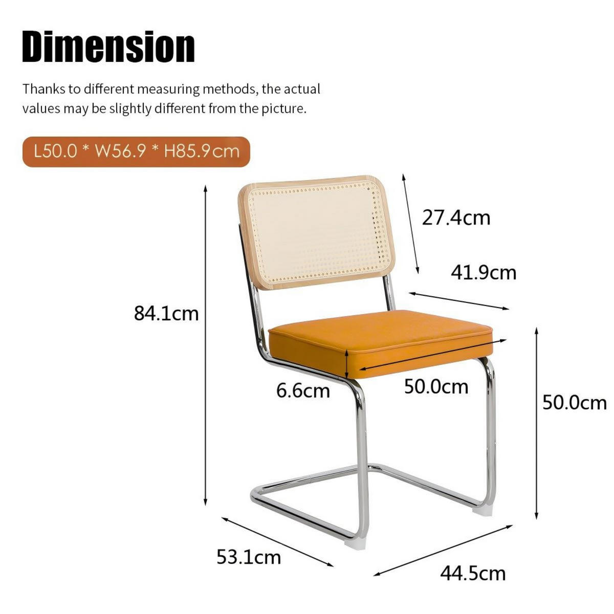 SCHWINGSTUHL 4-er Set,Freischwinger,Esszimmerstuhl,Samt-Orange - Schwarz, Metall (46.4/84.6/53cm) - LVHOM