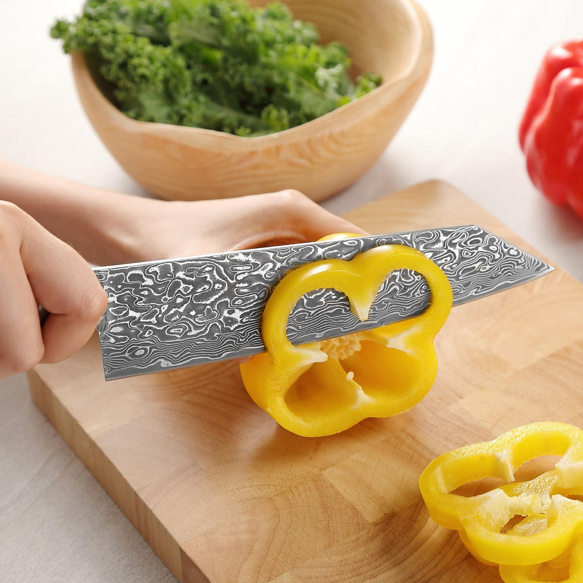 CHEFMESSER KIRITSUKE 20 cm - Birkefarben, Holz/Metall (34cm) - Zayiko