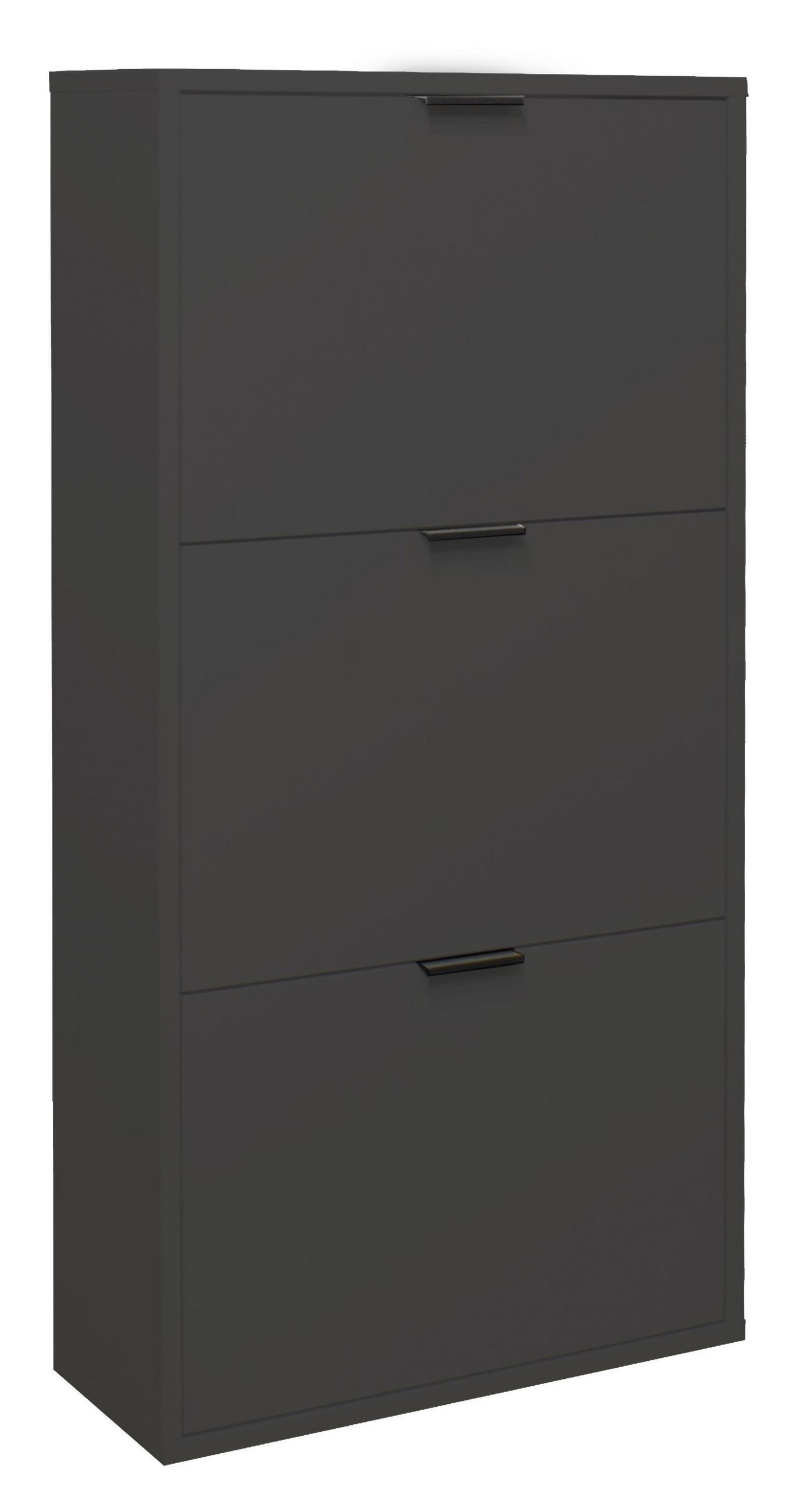 SCHUHSCHRANK Erna 61x25x126 Anthrazit matt Lack - Grau, Holzwerkstoff (61/126/25cm) - 58aufmkessel