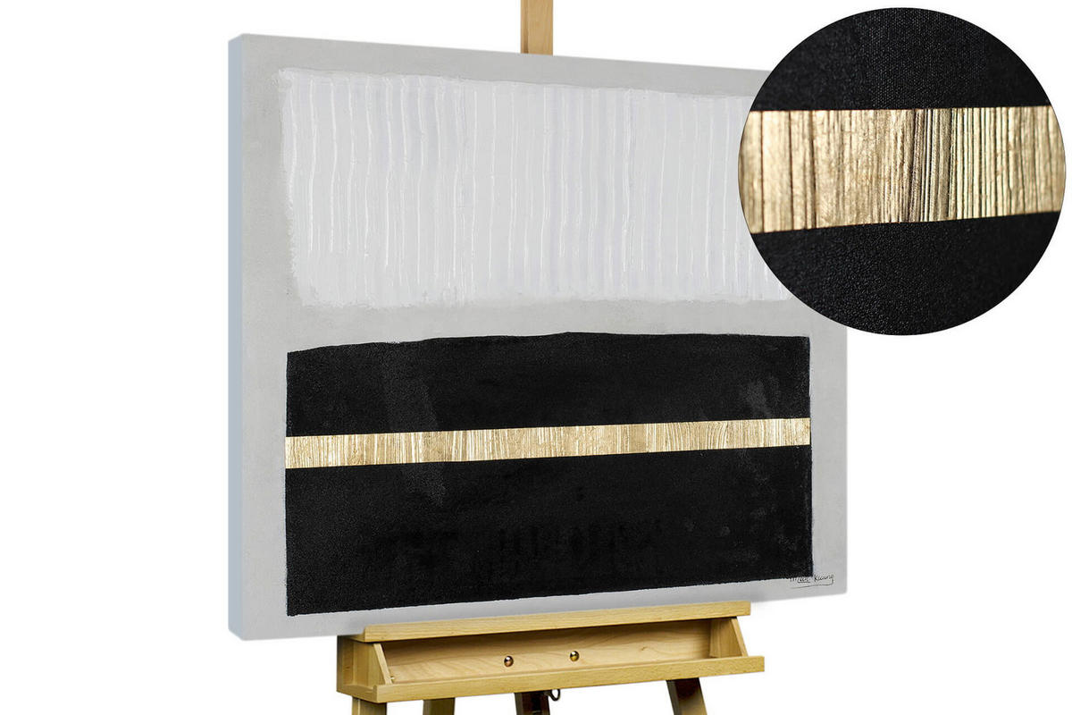 ACRYLBILD HANDGEMALT 80/80 cm - Schwarz, Holz/Textil (1.5/80cm) - KUNSTLOFT