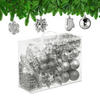 100-TLG.WEIHNACHTSKUGELN-SET - Silberfarben, Kunststoff (30/24/12cm) - Relaxdays