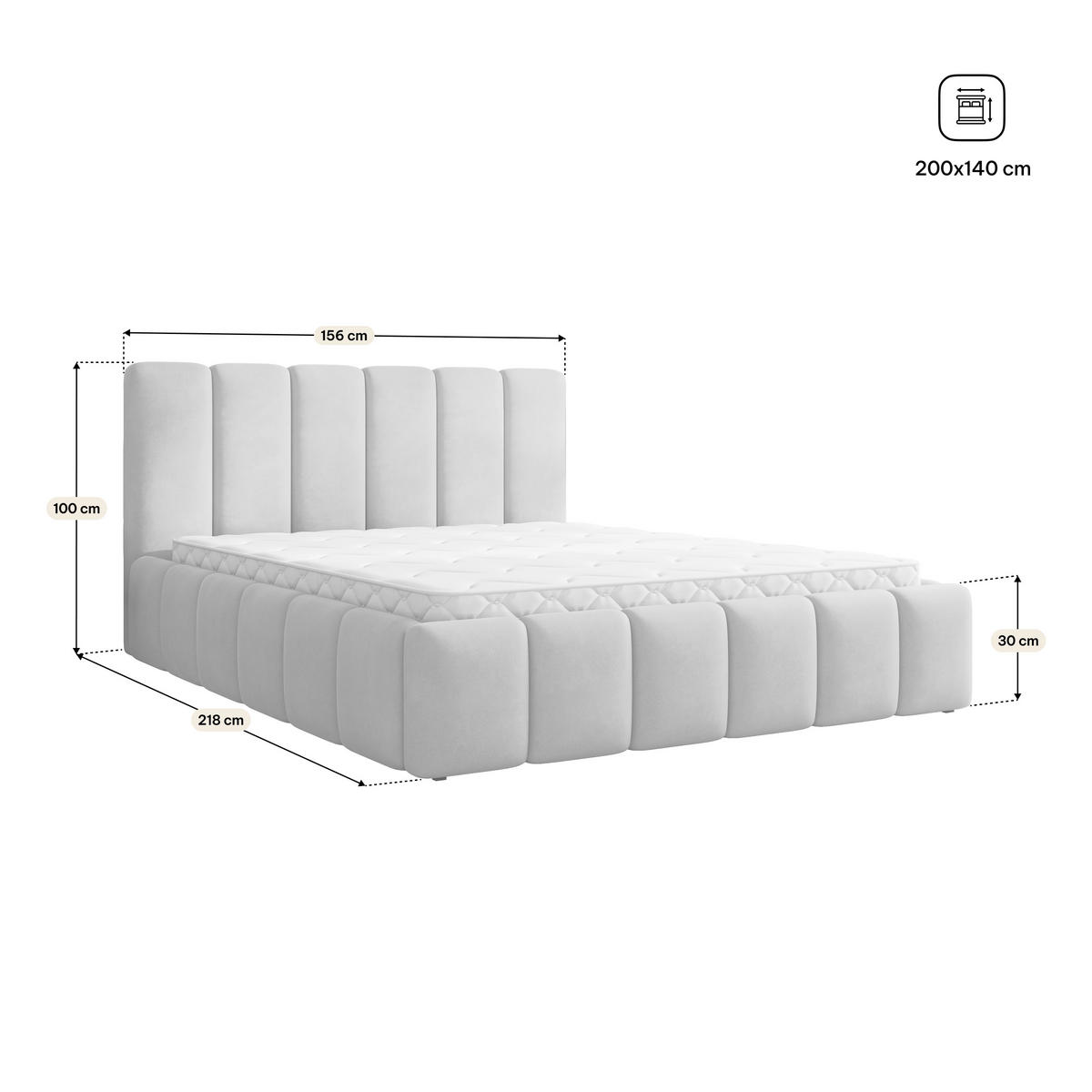 ČALOUNĚNÁ Postel RANIS 140x200 cm Fialová - fialová, kompozitní dřevo/textil (140/200cm) - MASSENO