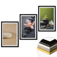 WANDBILDER 3er-Set - 40x60 cm Schwarzer Rahmen - Entspannende Zen-Steinmotive - Schwarz, Kunststoff (40/60cm) - ArtPrintCave