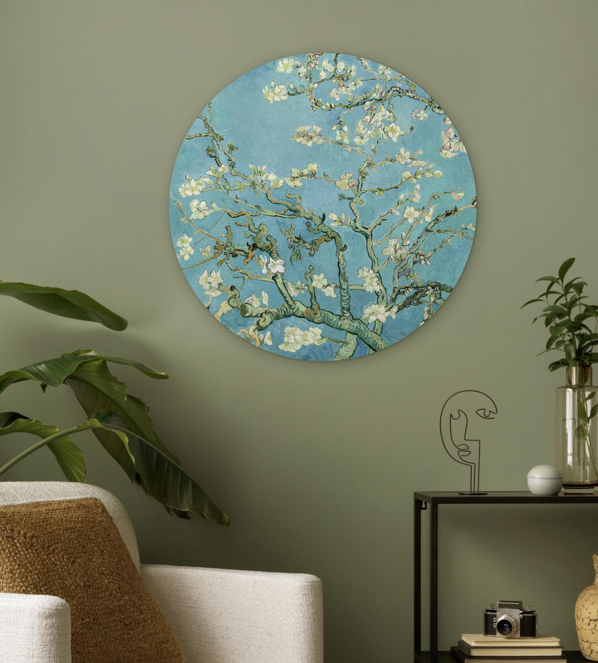 WANDBILD Van Gogh - Mandelblüte - Alte Meister - Kunst - Vintage Wanddeko Schlafzimmer 60x60 cm - Pastellblau, Kunststoff (60/60cm) - MuchoWow