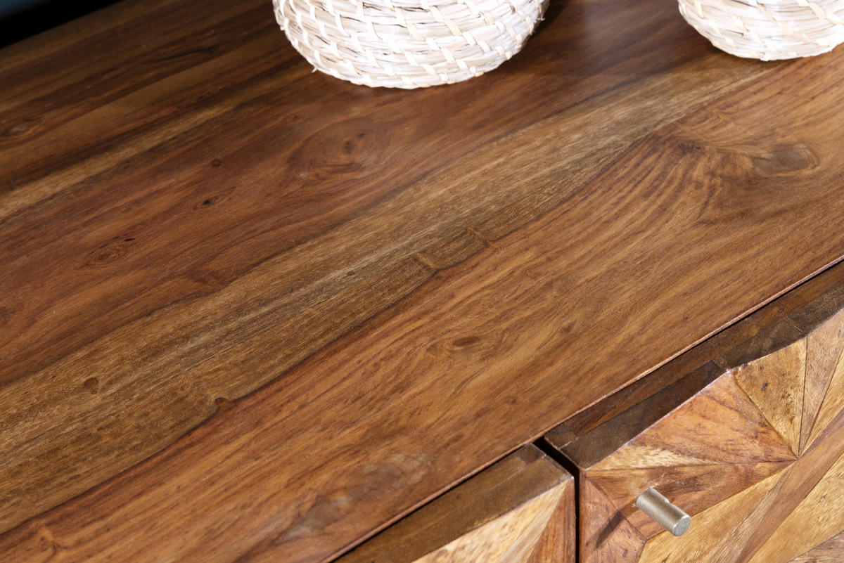 SIDEBOARD ALPINE Massivholz Natur 145 cm - Goldfarben/Naturfarben, Holz/Metall (145/73/43cm) - riess-ambiente