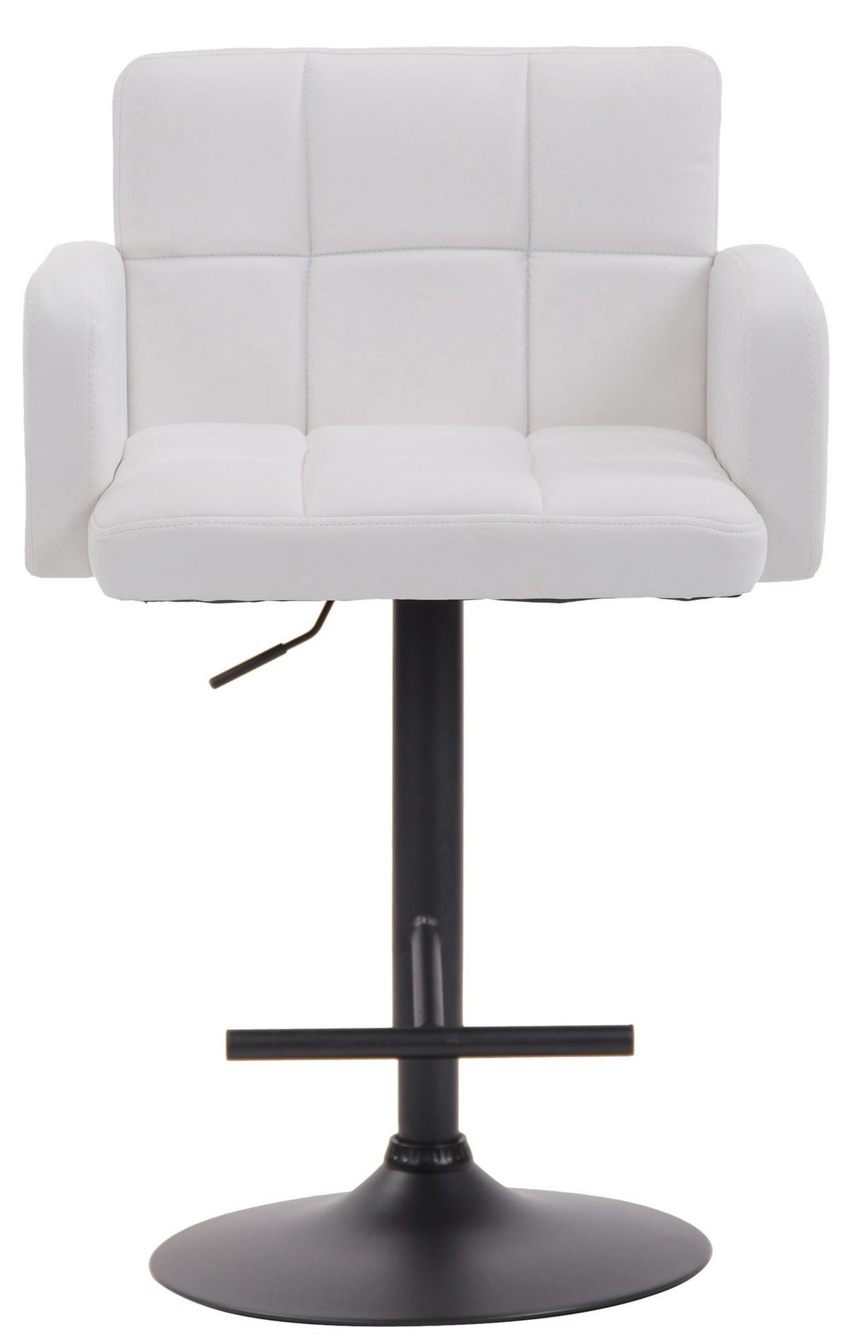 BARHOCKER Los Angeles schwarz weiß - Weiß, Leder (60/93/56cm) - furnicato