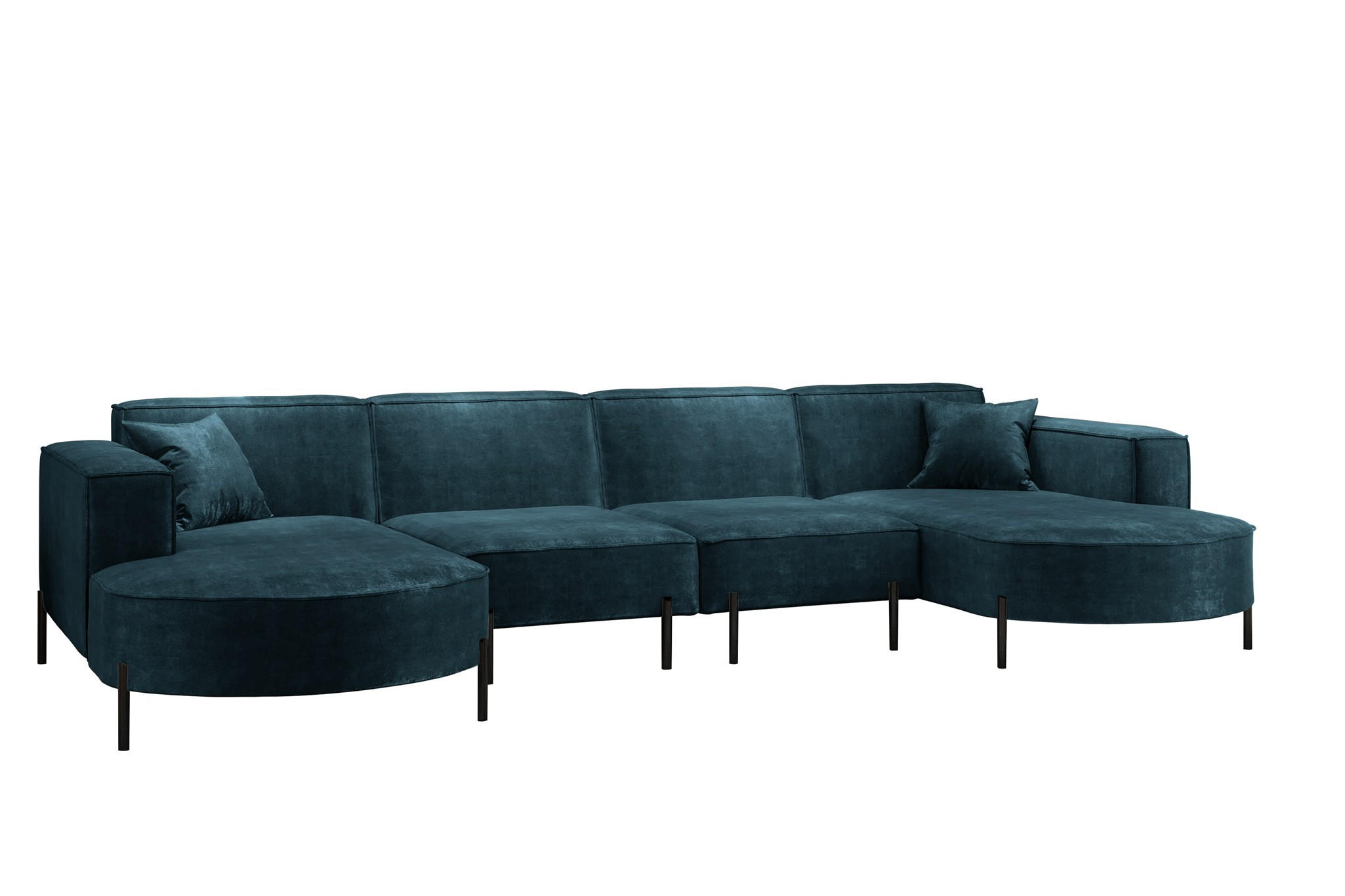 WOHNLANDSCHAFT Valencia Xl - Blau, Holzwerkstoff/Textil (384/80/165cm) - Fun Möbel