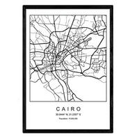 POSTER Kairo Stadtkarte – Nordisch A3 Rahmenlos - Klar, Papier (29.7/5/42cm) - Nacnic