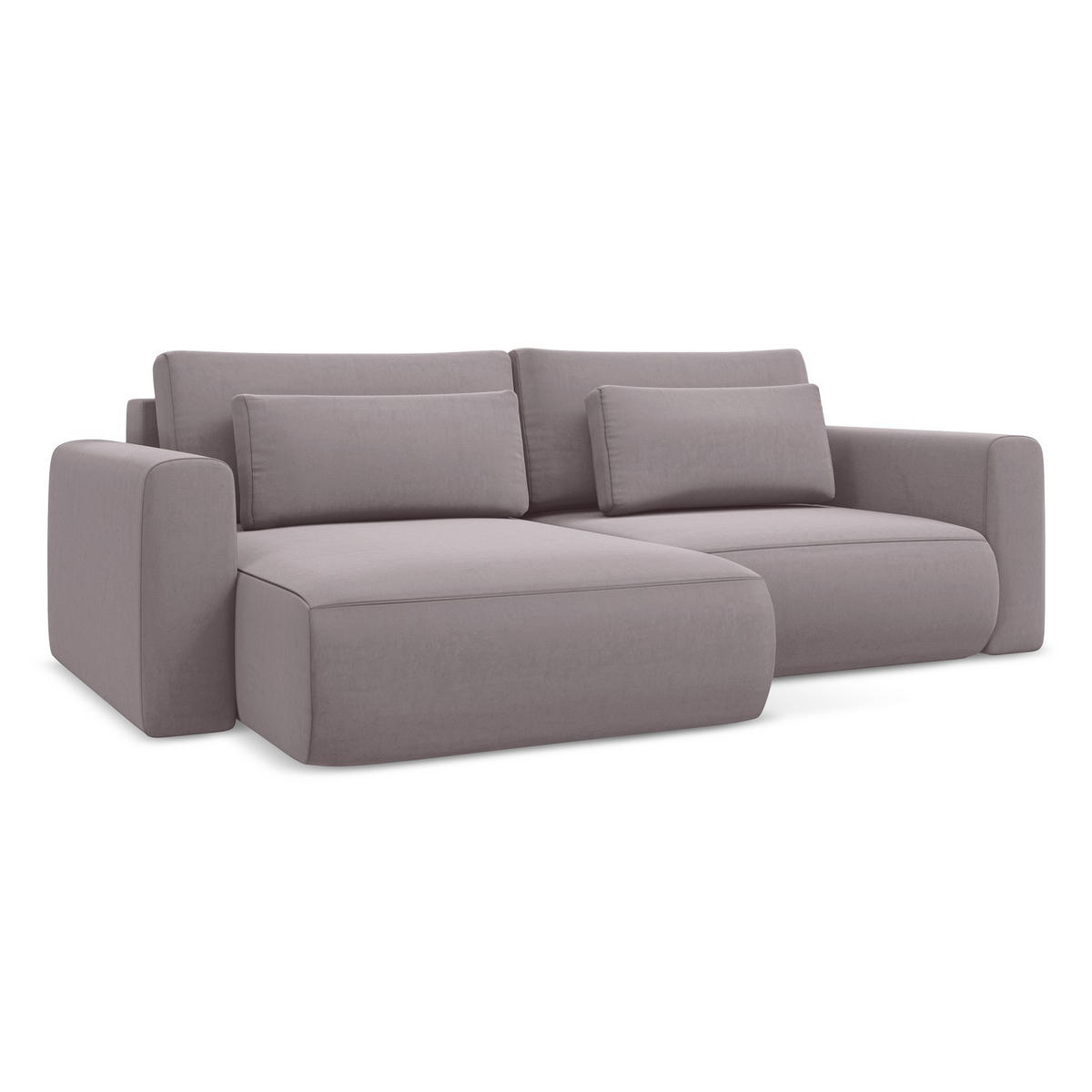 ECKSOFA mit Schlaffunktion Samt Stoff Violett - Lila/Flieder, Kunststoff/Textil (149/240cm) - LaMiaSofa