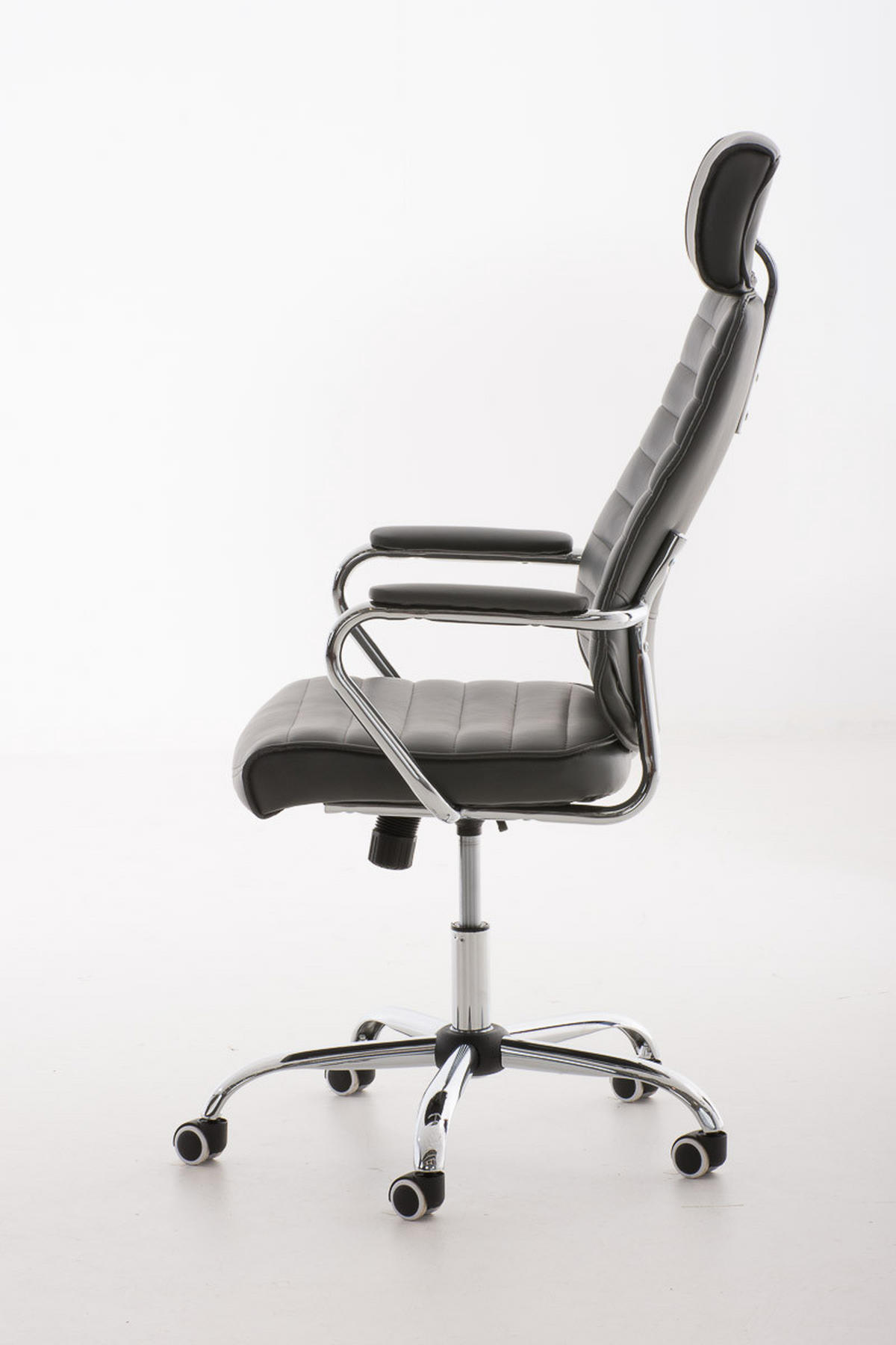 CHEFSESSEL Lederlook grau - Chromfarben/Grau, Textil/Metall (60/117/67cm) - CLP