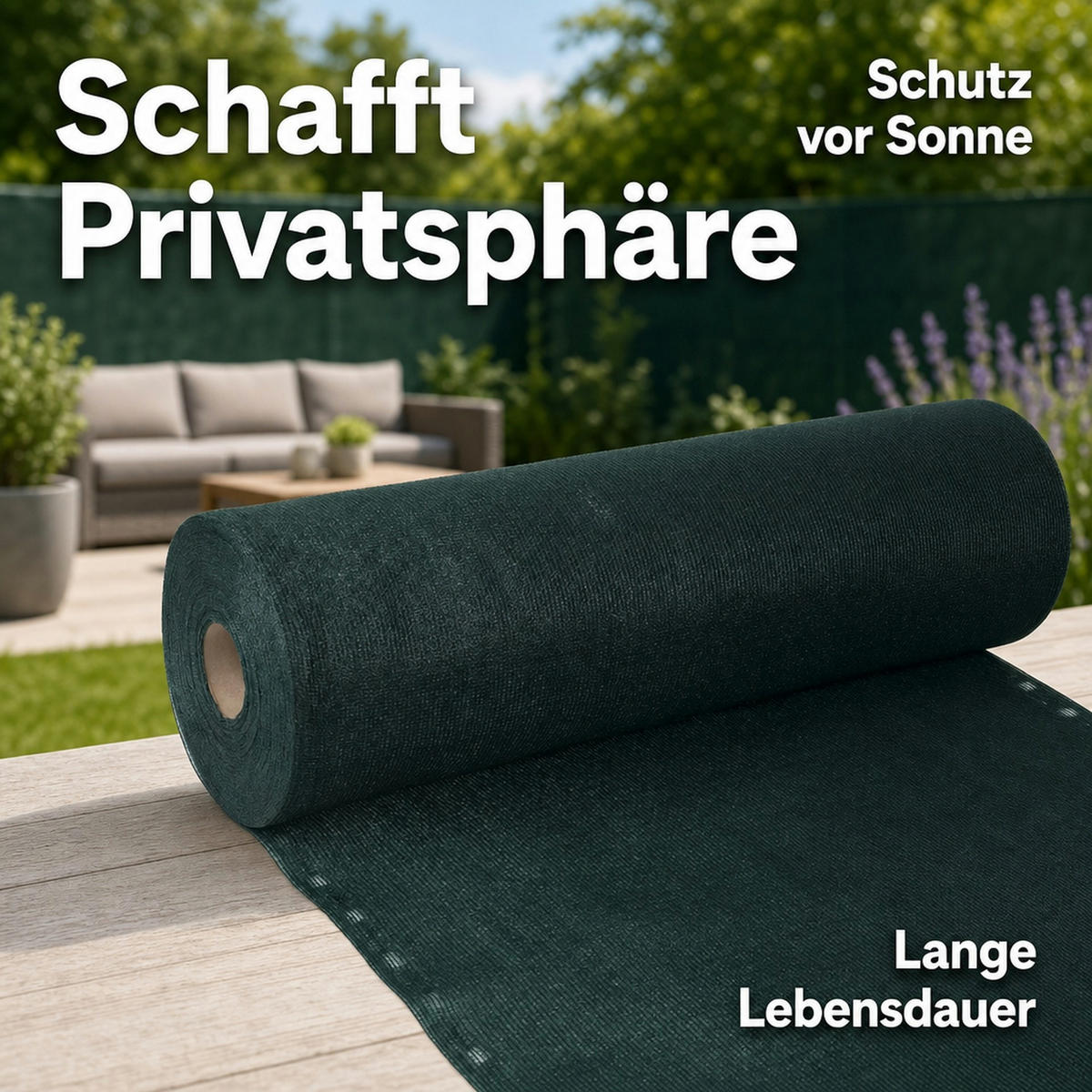 SICHTSCHUTZNETZ - Dunkelgrün, Kunststoff (150/150cm) - KLASEBO