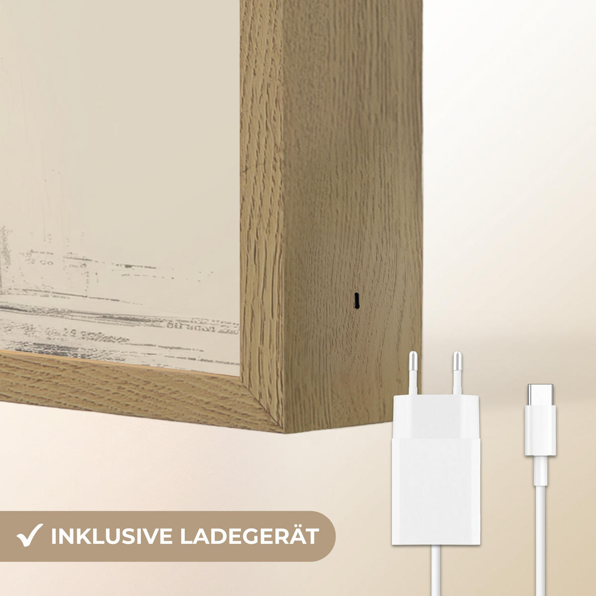 NÁSTĚNNÁ LAMPA S AKUMULÁTOREM Žena - klobouk - barva 100x70 cm - krémová, kompozitní dřevo (100/70/8cm) - OnlyWow