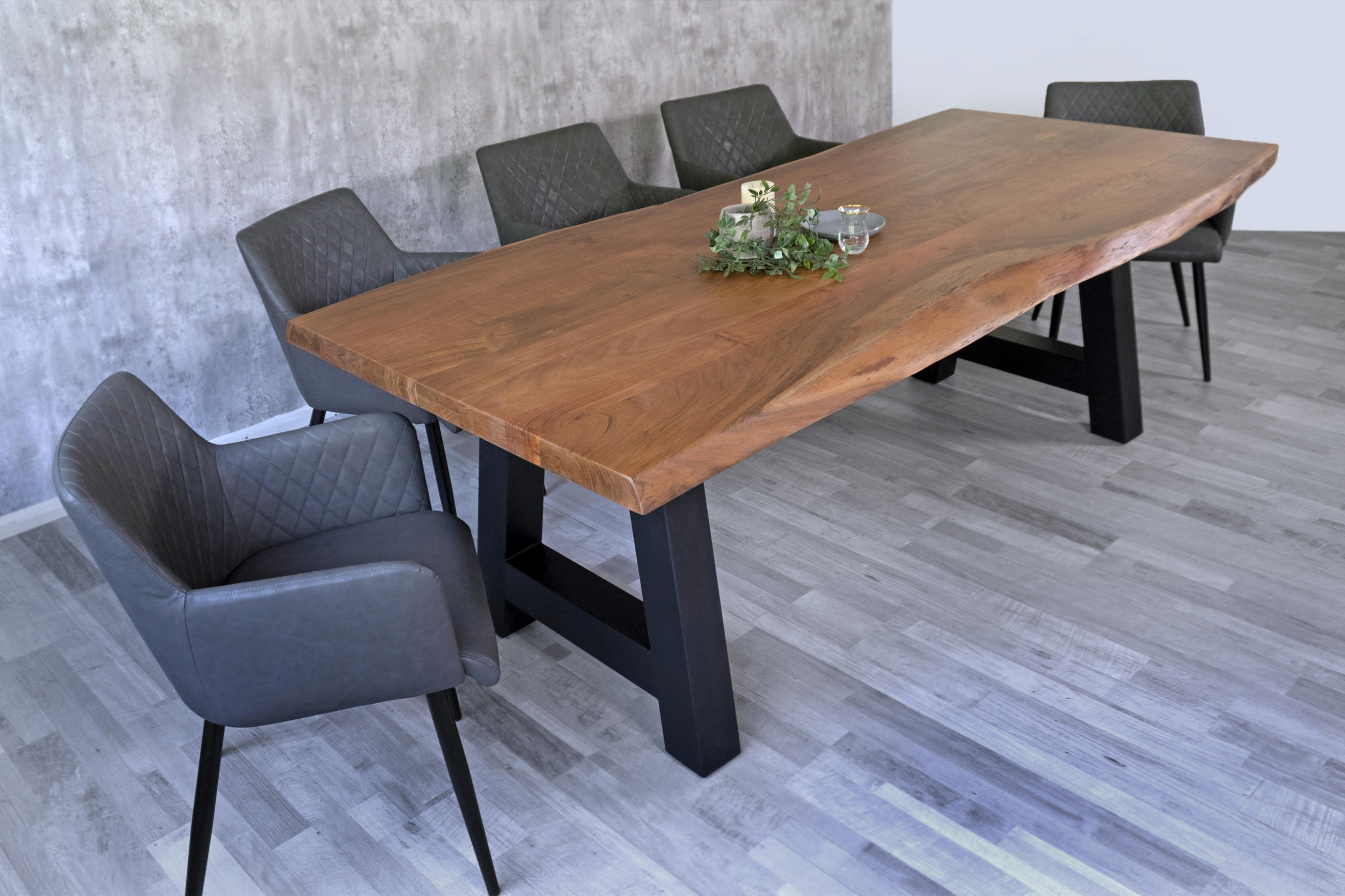 ESSTISCH CALI - Schwarz/Braun, Holz/Metall (100/240/77cm) - SAM