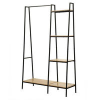 GARDEROBENSTÄNDER im industriellen Stil, 1 Regal mit 4 Etagen - Eichefarben, Holzwerkstoff (35/160/101cm) - Calicosy