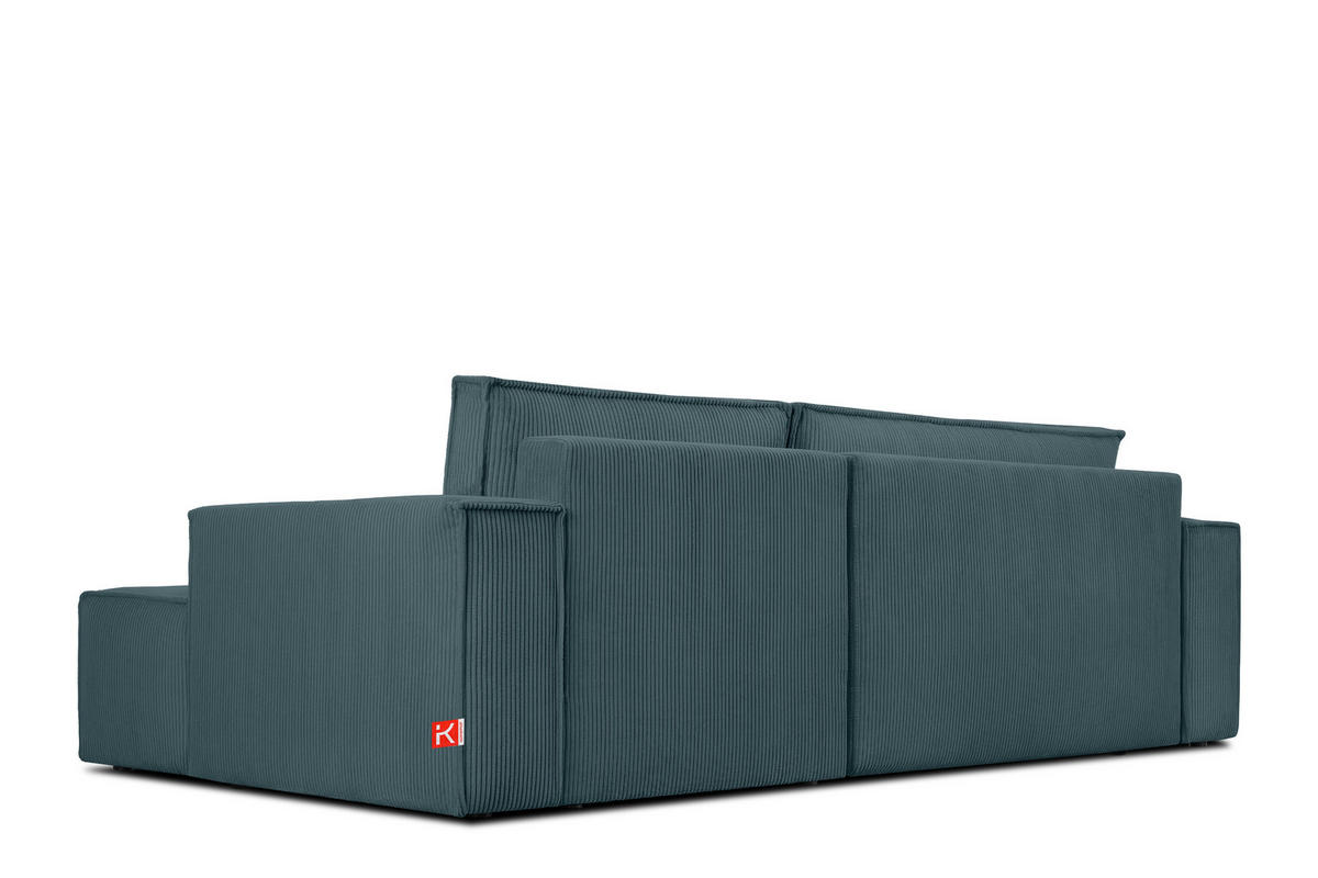 ECKSCHLAFSOFA-RECHTS NAPI in Pet Friendly Cord-Stoff, blau - Blau/Schwarz, Textil (262/148cm) - KONSIMO®