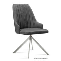 ESSZIMMERSTUHL drehbar (8er-Set) Davorka 52x91x60 Edelstahl/Grau - Edelstahlfarben/Grau, Kunststoff (60/91/52cm) - 58aufmkessel