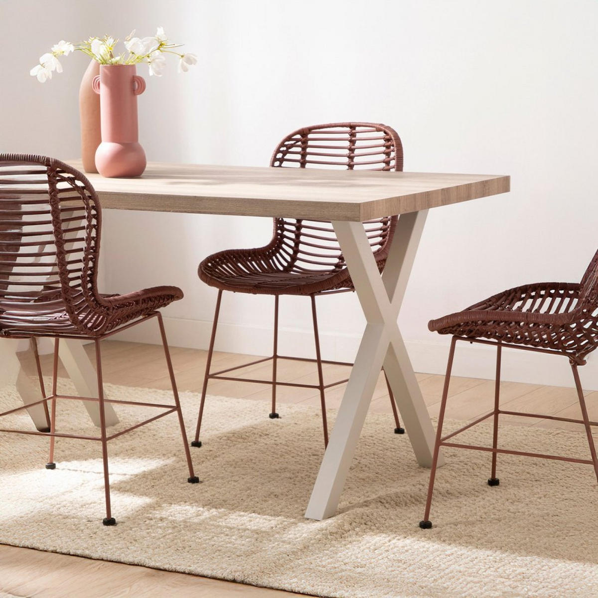 ESSTISCH Parks Weiß 135 cm x 75 cm - Weiß, Holzwerkstoff (80/135/75cm) - Klast Home