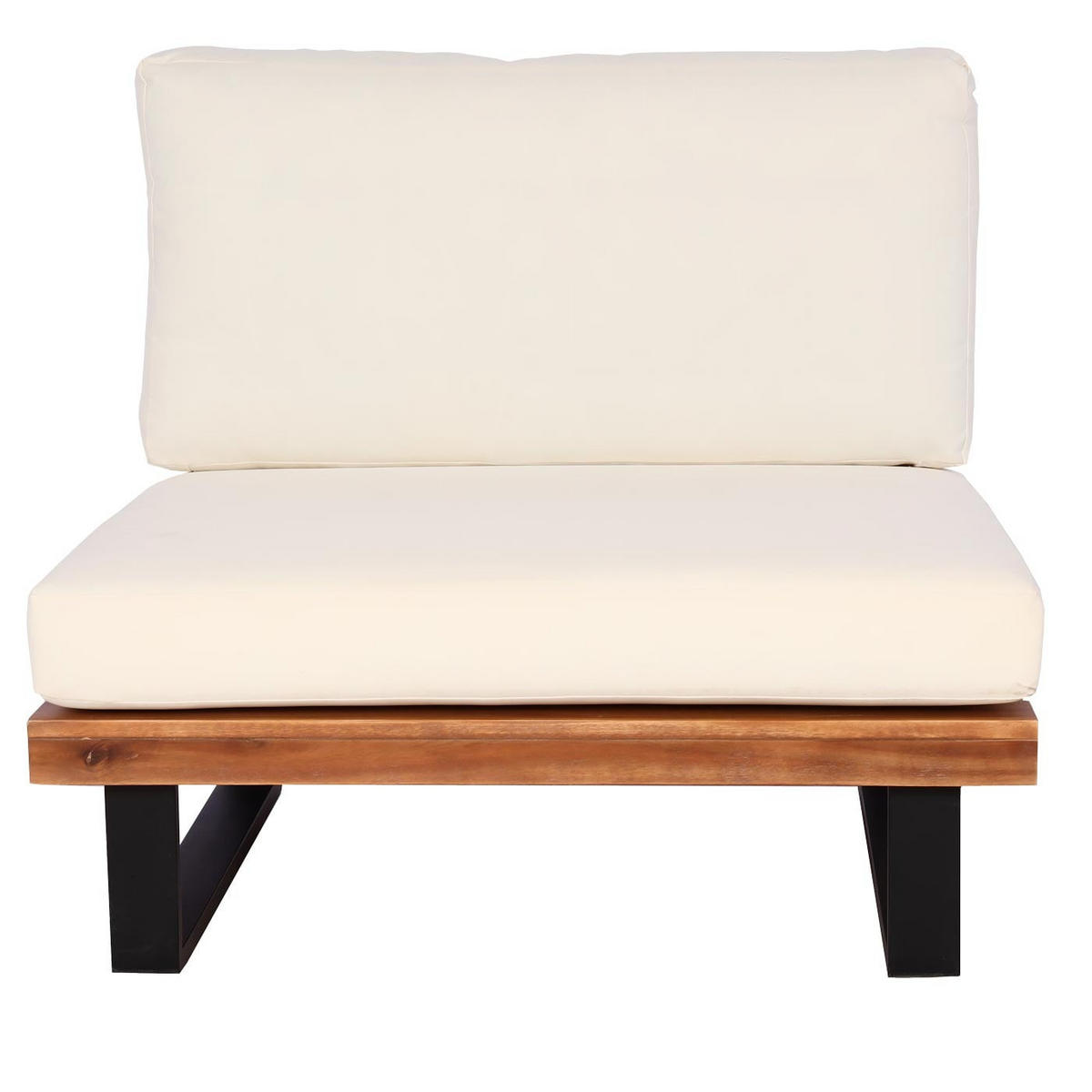 LOUNGESESSEL Garten Braun Cremeweiß - Braun, Holz (82/75/82cm) - PROREGAL