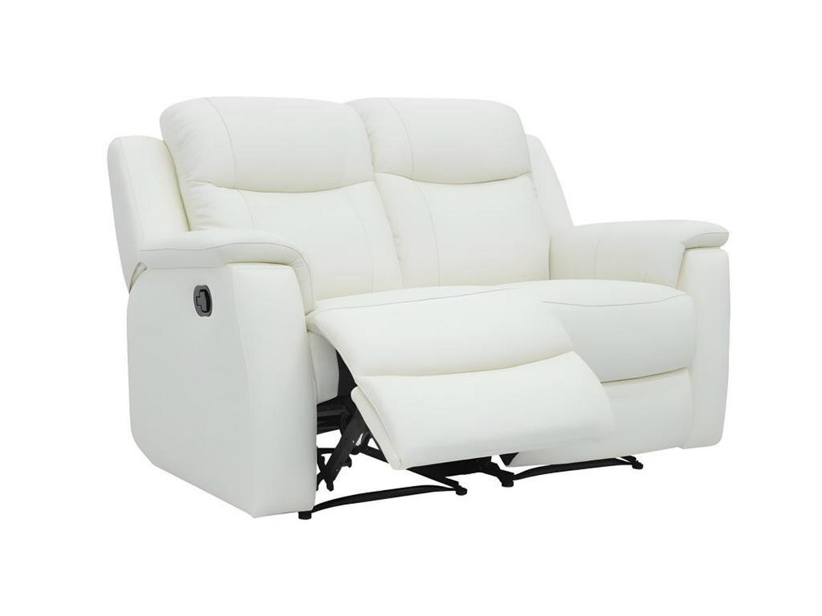 RELAXSOFA - 2 Personen - leder - elfenbeinfarben Evasion - Weiß, Leder (156/100/96cm) - Vente-Unique