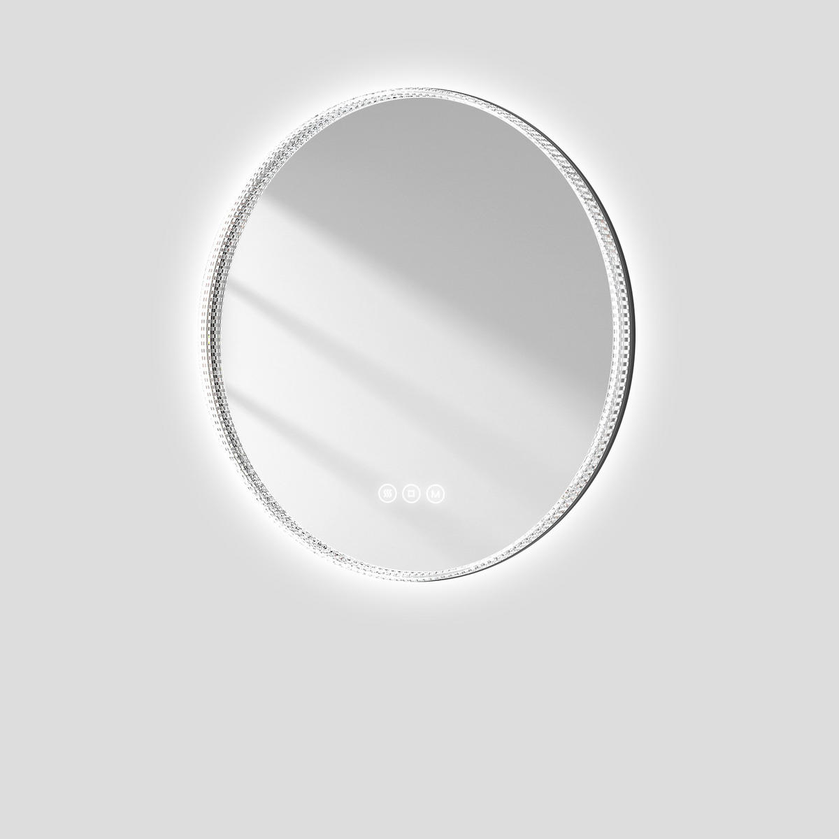 BADSPIEGEL Runder mit Beleuchtung Schwarz ф60 cm - Schwarz, Glas (60/4.3/60cm) - EMKE