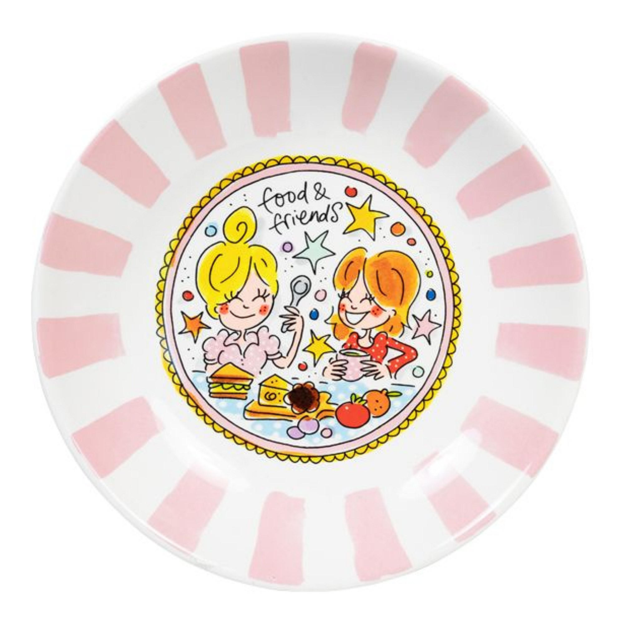 TIEFER TELLER Streifen Freunde in Bunt - 23cm - Multicolor, Keramik (24cm) - Blond Amsterdam