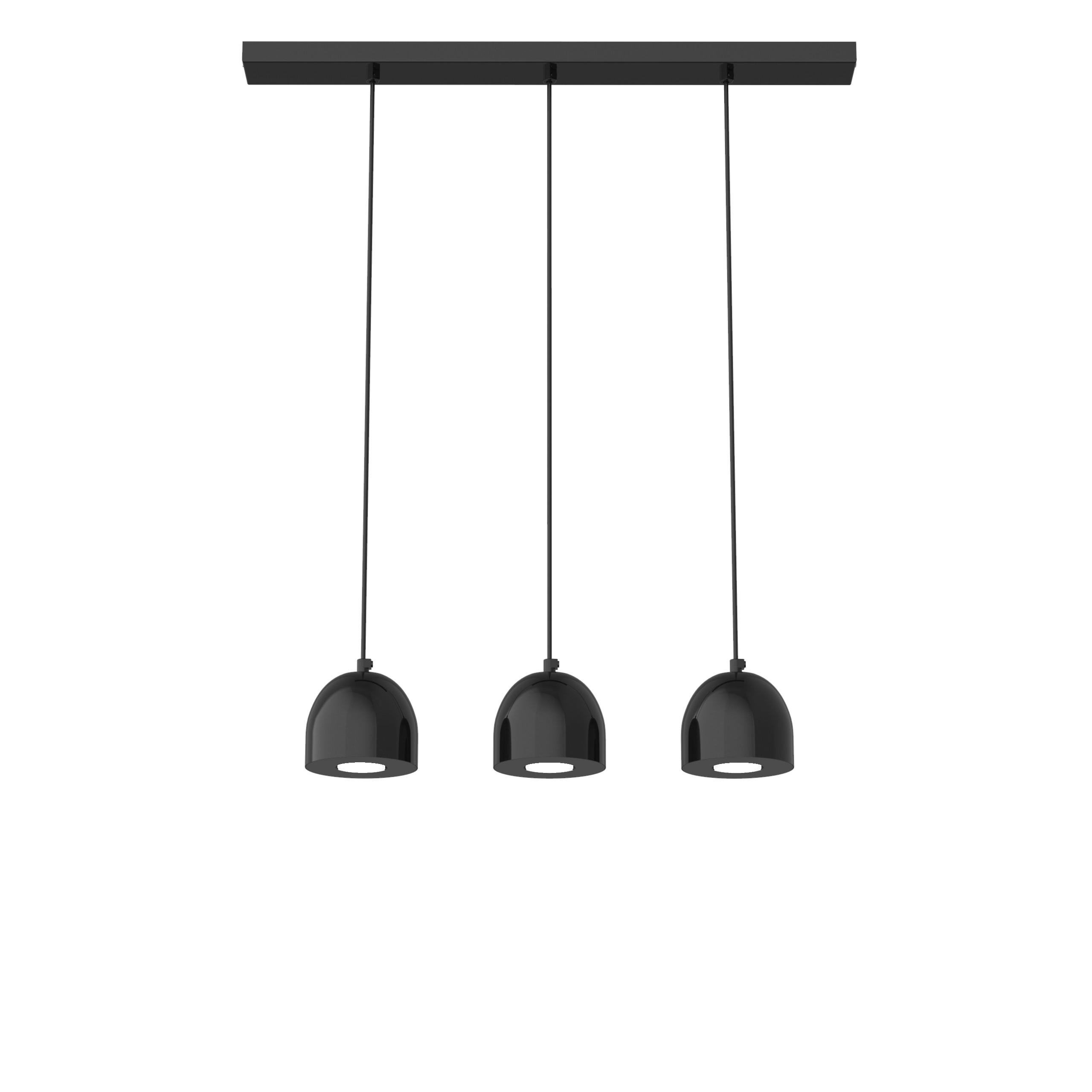 Lumicom Hängeleuchte Schwarz Hochglanz 69x120x6.5 cm