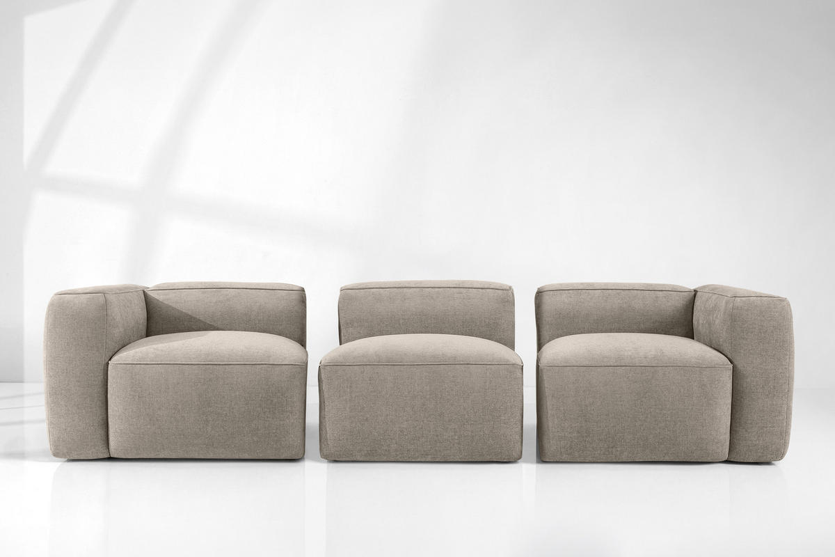 3-SITZER SOFA FUBBO, Beige - Beige, Holz/Holzwerkstoff (290/73/96cm) - KONSIMO®