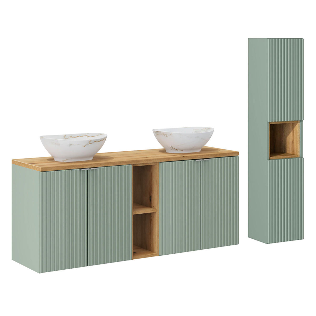 Petits-meubles DVOJUMYVADLO 140.4cm Jade Zelená a dřevo