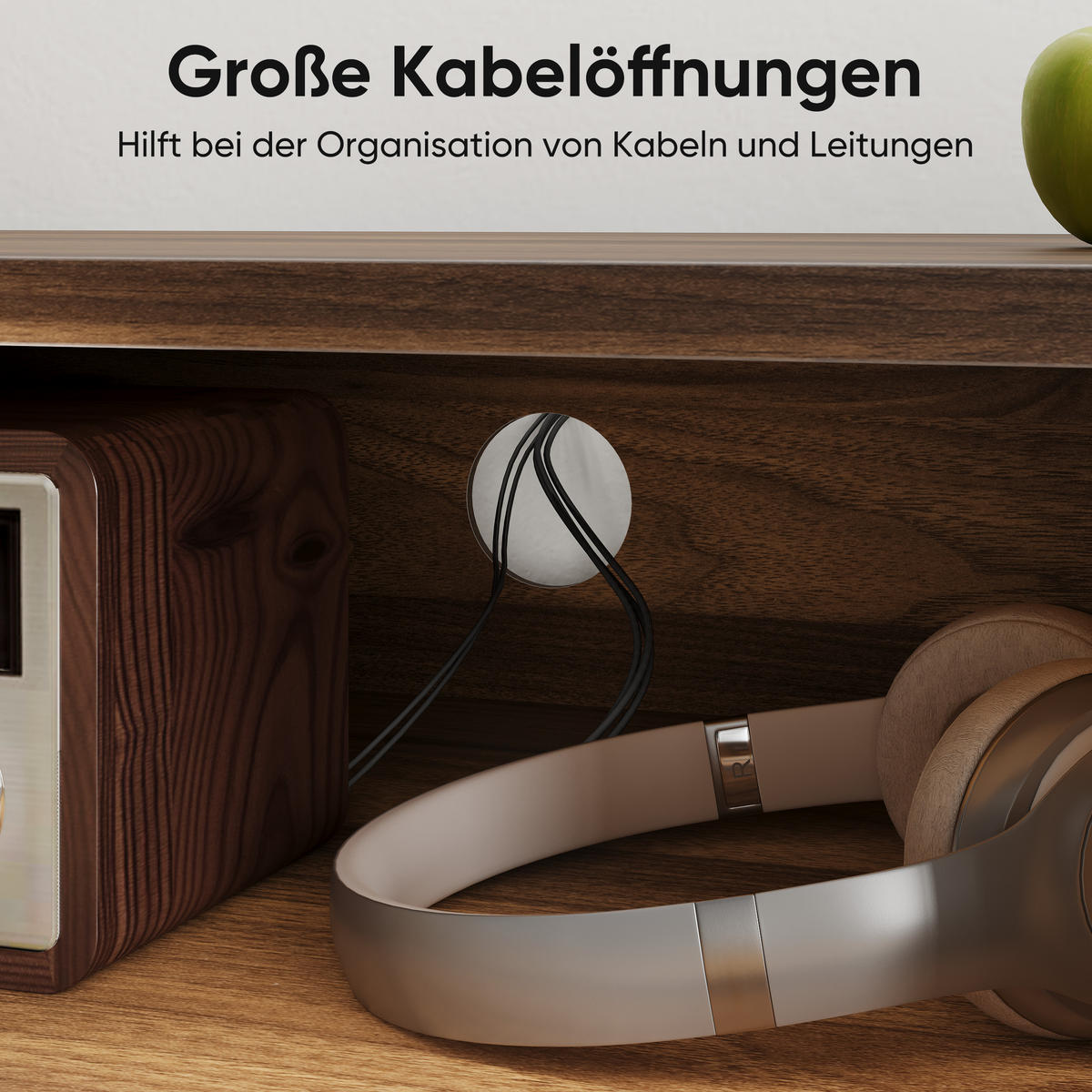 SIDEBOARD Holzdekor mit Türen und Schubladen - Braun, Holzwerkstoff (110/48/40cm) - Urban Meuble