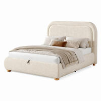 POLSTERBETT 140/190 mit Bettkasten und hydraulischem Stauraum in Beige - Beige, Holzwerkstoff/Textil (140/190cm) - EVRYAE