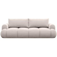 3-SITZER SOFA Ombo Doce Greige wasserabweisender Samt - Taupe/Schwarz, Kunststoff/Textil (250/92/110cm) - Selsey