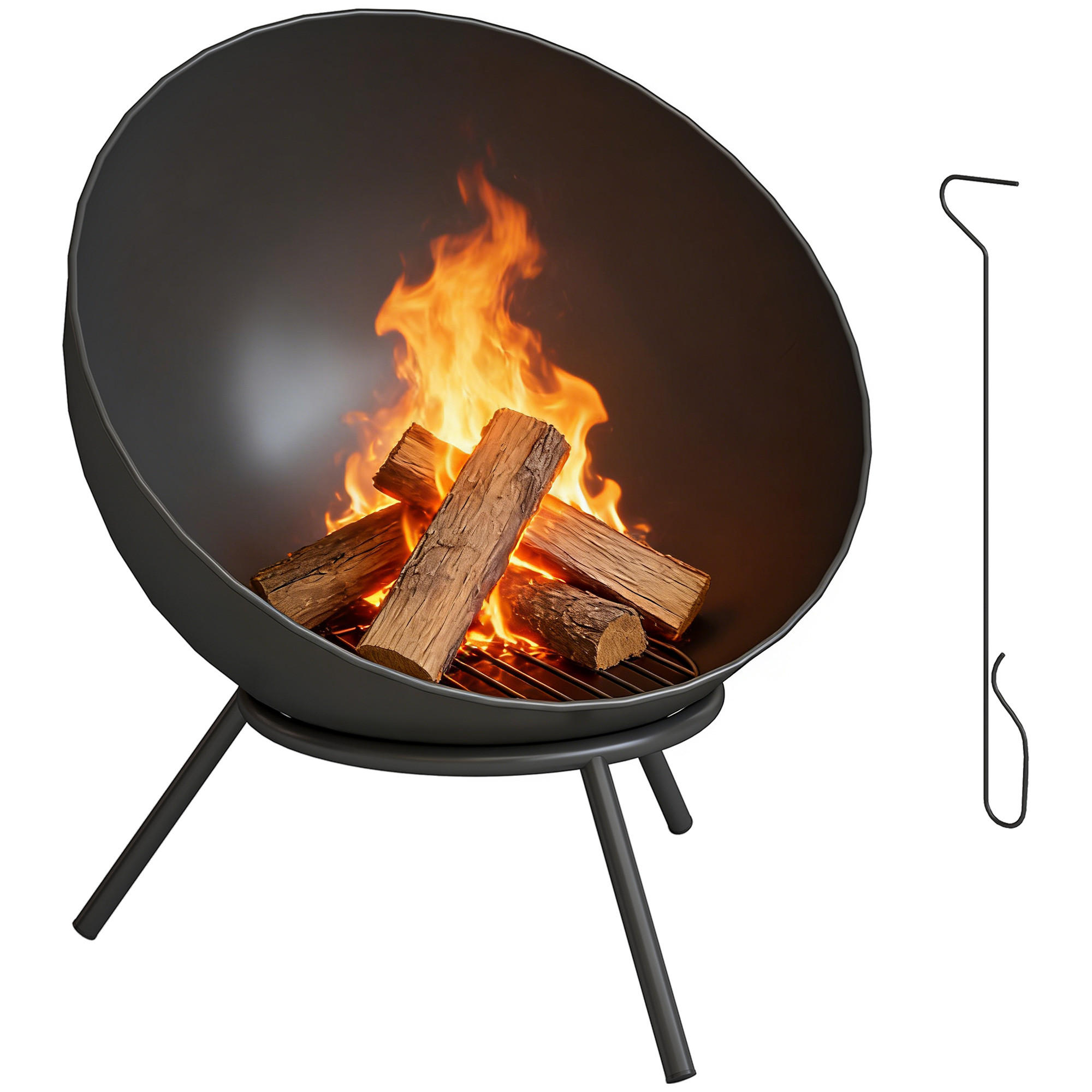 FEUERSCHALE DE-10539 Schwarz - Schwarz, Metall (53/66/60cm) - ComfortXL