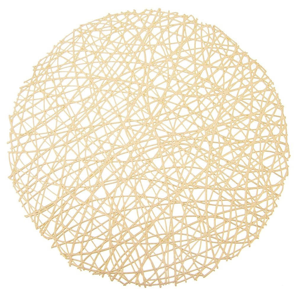 TISCHUNTERLAGE RUND, Kunststoff, gold, Ø 39 cm - Goldfarben, Holz (39cm) - Orion 