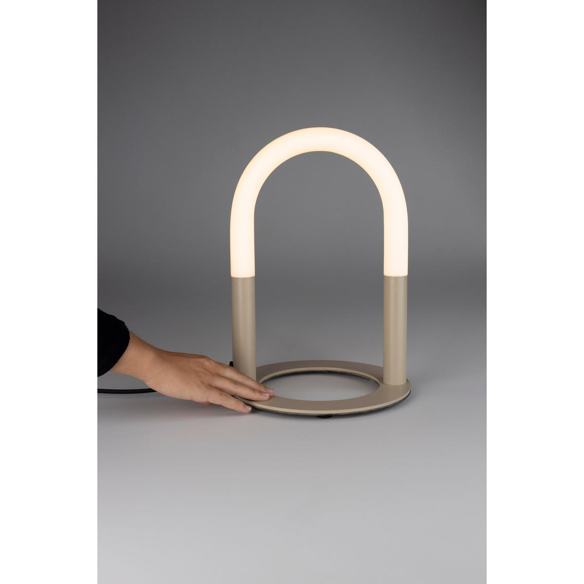 TISCHLAMPE Arch Beige - Beige, Metall (25/25/36cm) - Zuiver