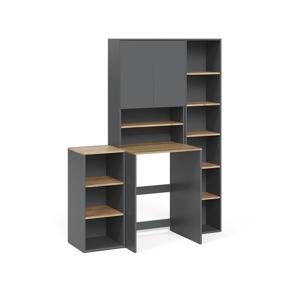BADMÖBEL-SET Viktor, Anthrazit/Goldkraft Eiche, 4 Teile - Honigeiche/Anthrazit, Holzwerkstoff (40.2/88.2/40.5cm) - Vicco