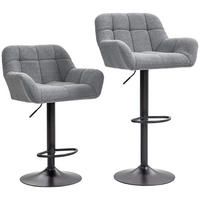 BARHOCKER 2er-Set Grau 57.5/52.5/114.0 cm - Grau, Textil (52.5/114/57.5cm)