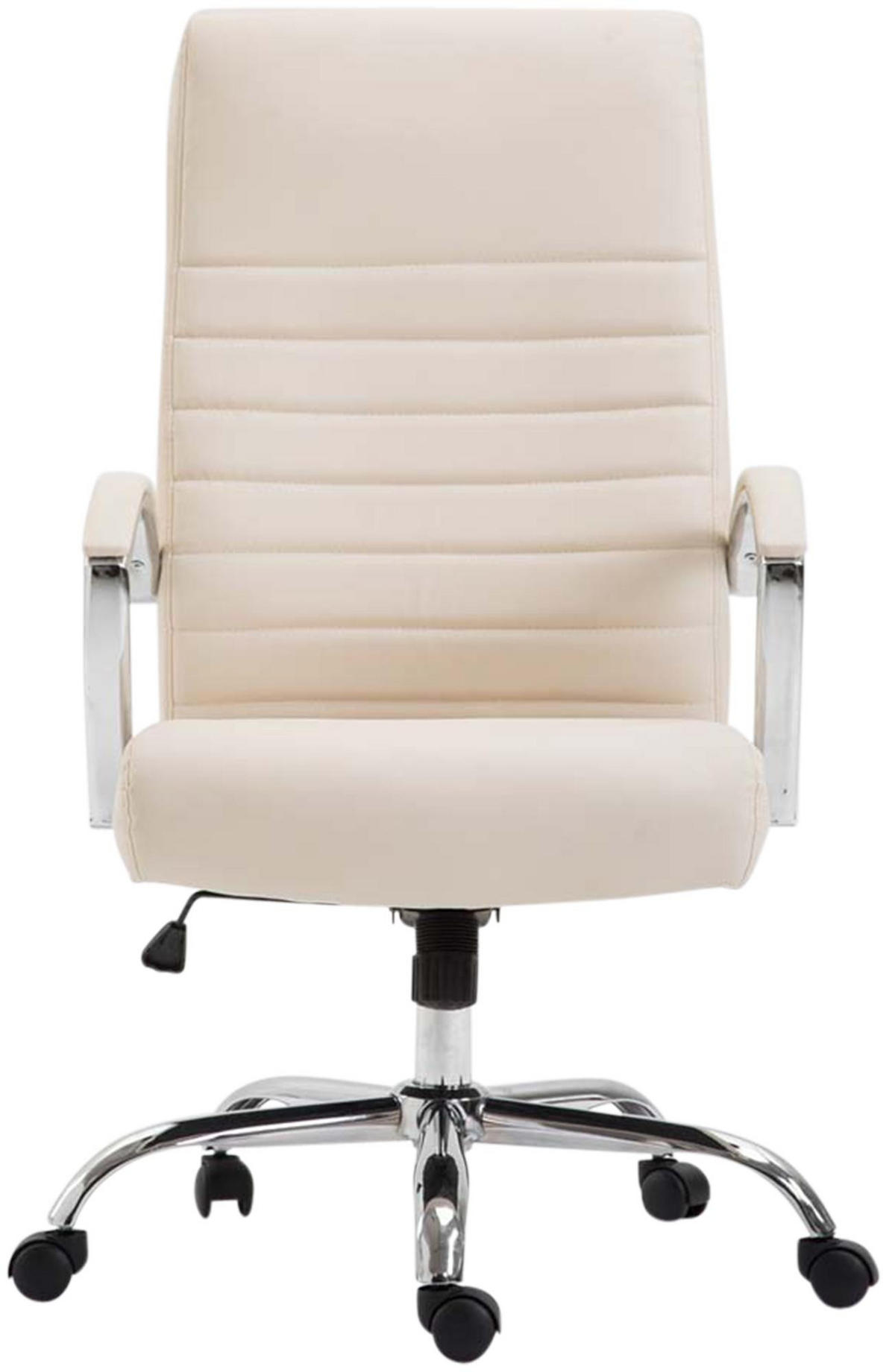 CHEFSESSEL Lederlook Creme - Creme, Textil/Metall (60/110/68cm) - CLP