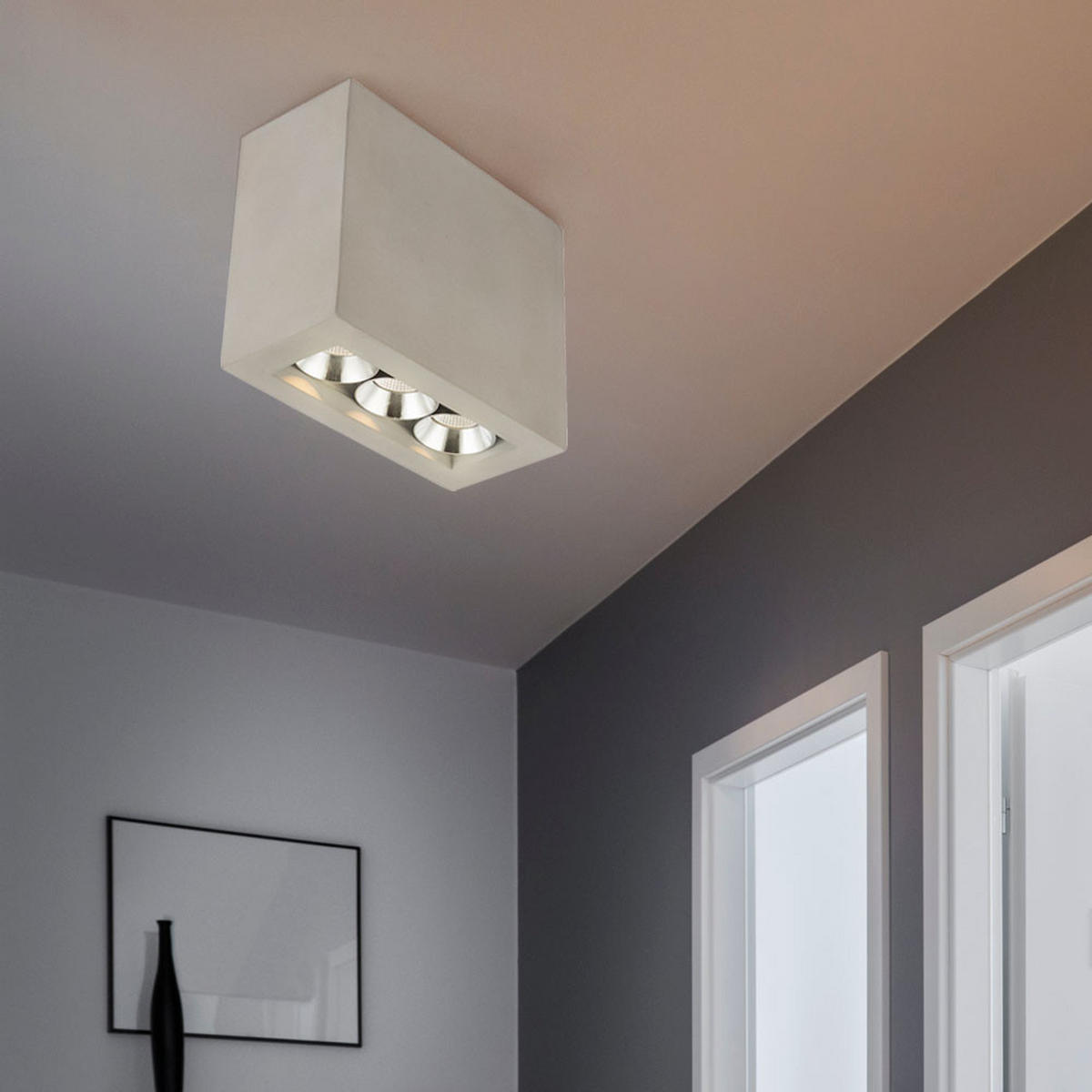 LED DECKENLEUCHTE TIMO Betonoptik Grau 2er Set - Grau, Metall (12.2/5.6/10cm) - Globo Lighting