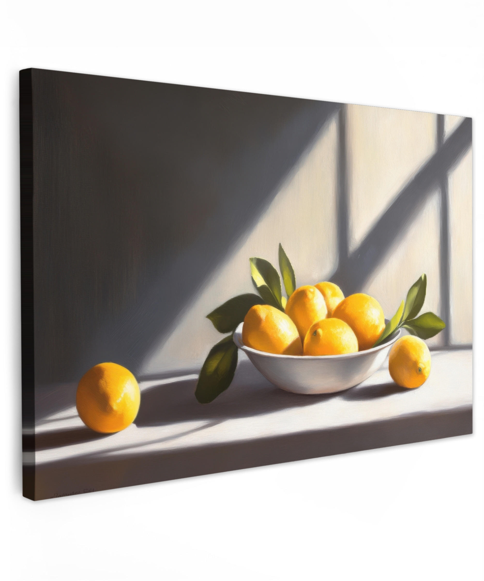 LEINWANDBILD Zitronen - Stilleben - Gelb Deko Schlafzimmer 30x20 cm - Gelb, Textil (30/20cm) - MuchoWow