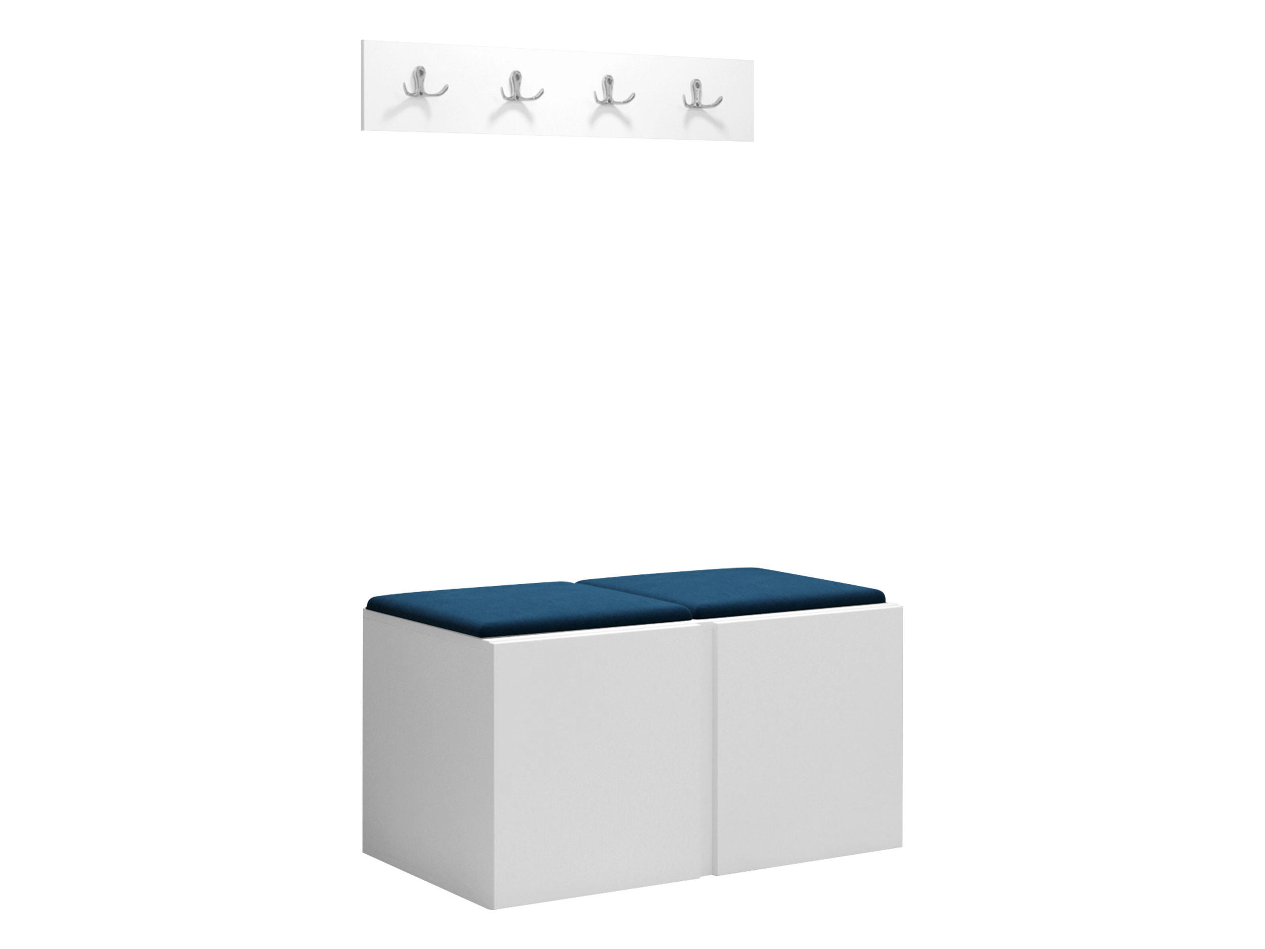 GARDEROBEN-SET Orion VI - Blau/Weiß, Holzwerkstoff/Kunststoff (84/42/46cm) - MIRJAN24