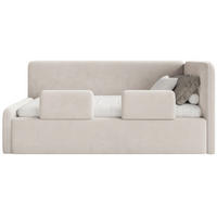 KINDERBETT Fanko Samt Hellbeige 90x200 cm - Ecru/Schwarz, Kunststoff/Textil (90/200cm) - Selsey
