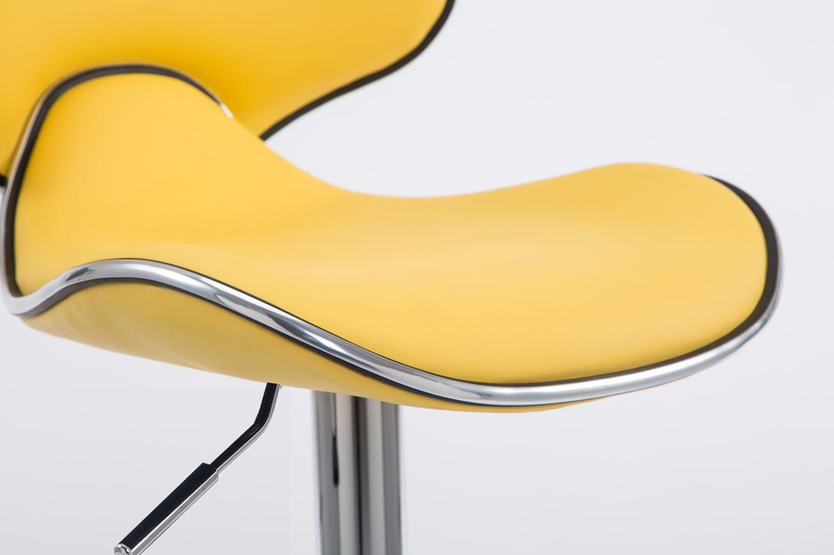 BARHOCKER Famir Kunstleder Gelb Silber - Gelb, Leder (46/88/49cm) - DELUKE