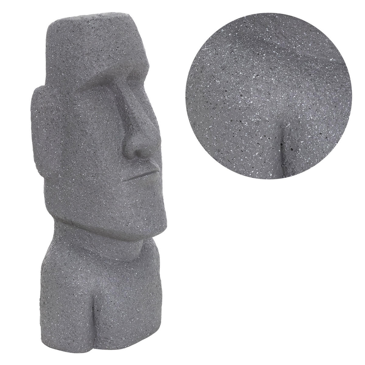 MOAI RAPA NUIL KOPF STATUE Grau 53,5 cm - Grau, Stein (19/53.5/26.5cm) - ECD-Germany
