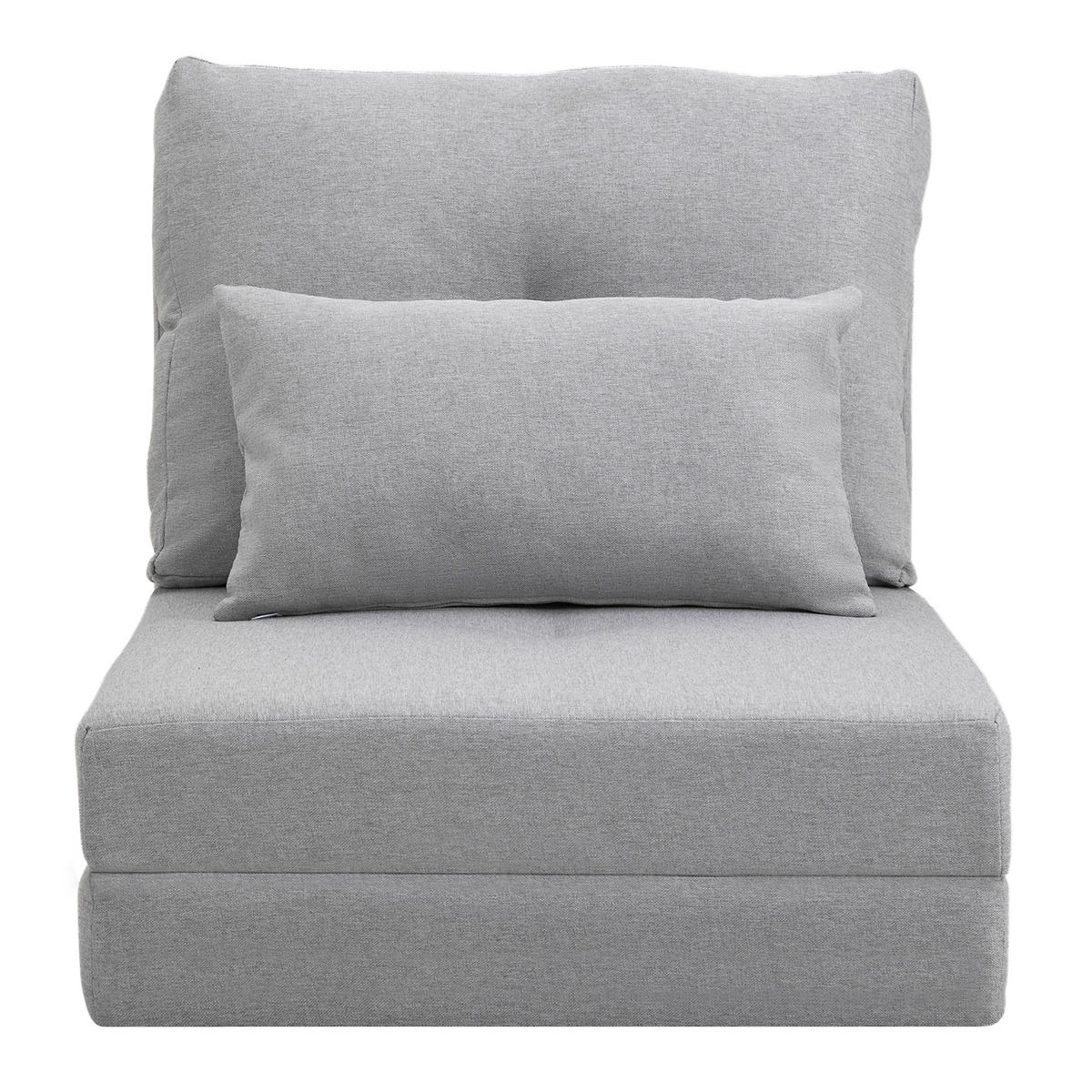 SCHLAFSESSEL DE-14555 5-fach verstellbar, 2 Kissen Hellgrau - Hellgrau, Textil (203.2/142.24/152.4cm) - ComfortXL