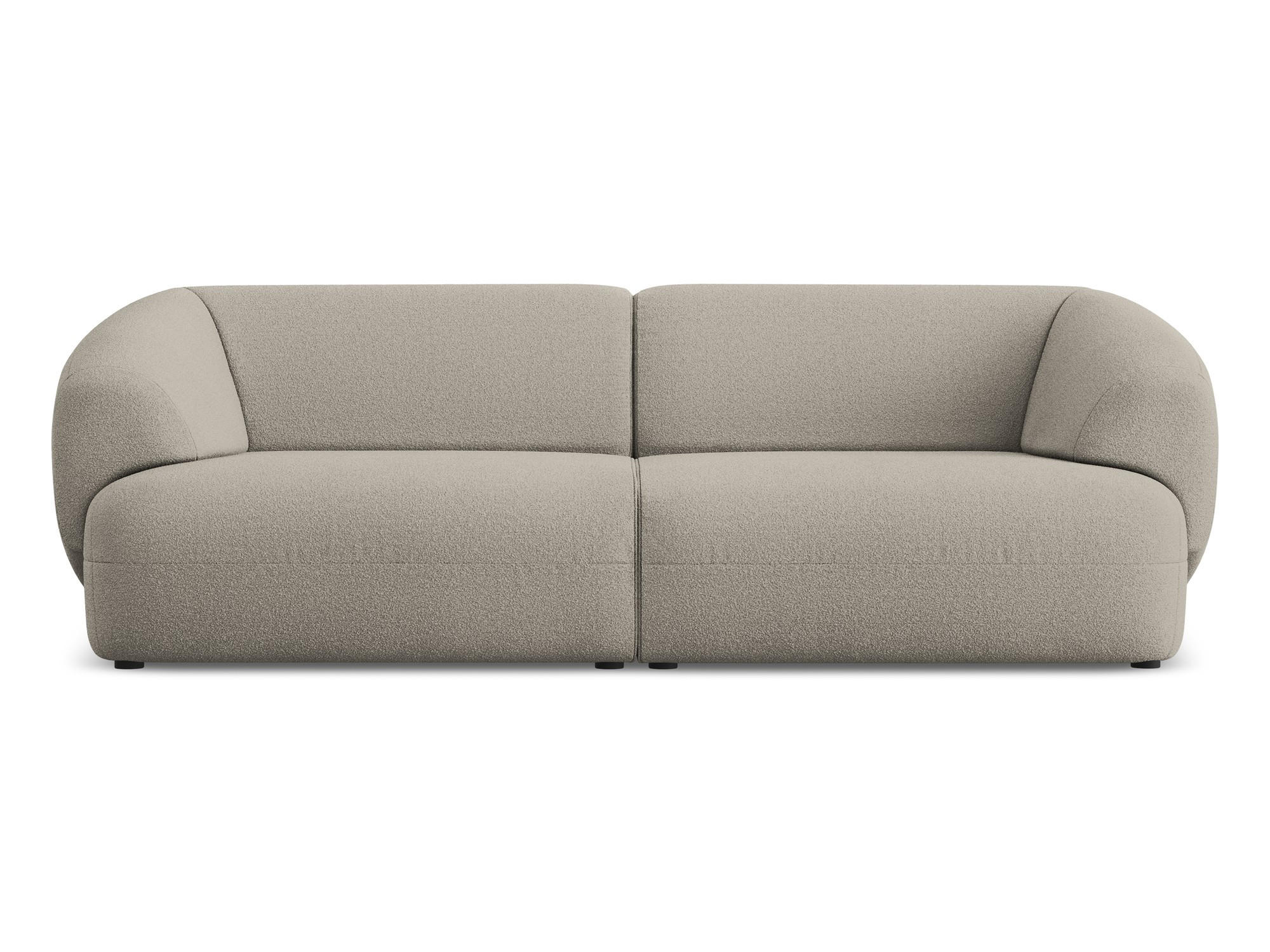 4-SITZER-SOFA Bouclé Stoff Beige - Beige/Schwarz, Kunststoff/Textil (232/81/98cm) - Makamii