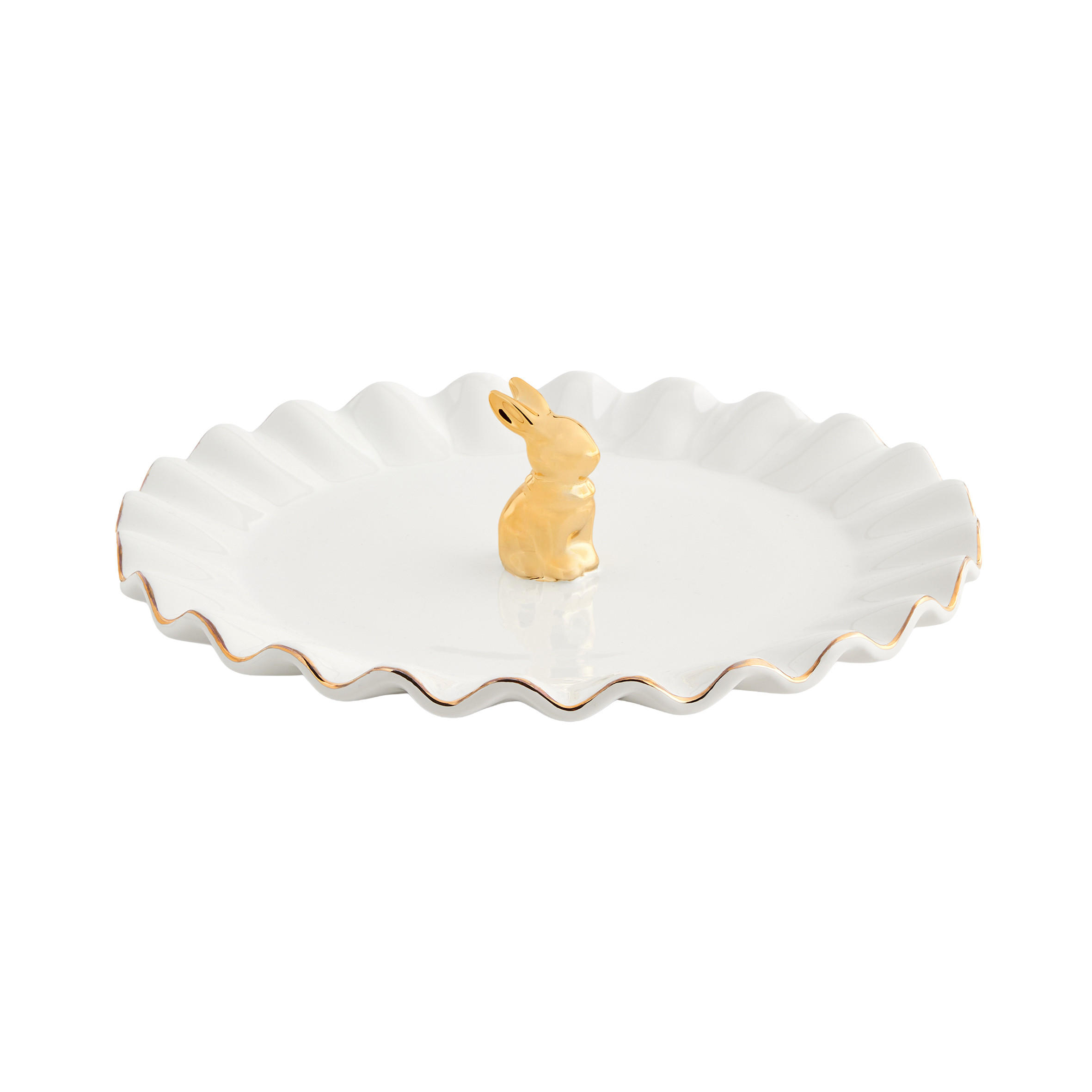 SERVIERTELLER Wonderland - Weiß, Stein (25/10/25cm) - home&you