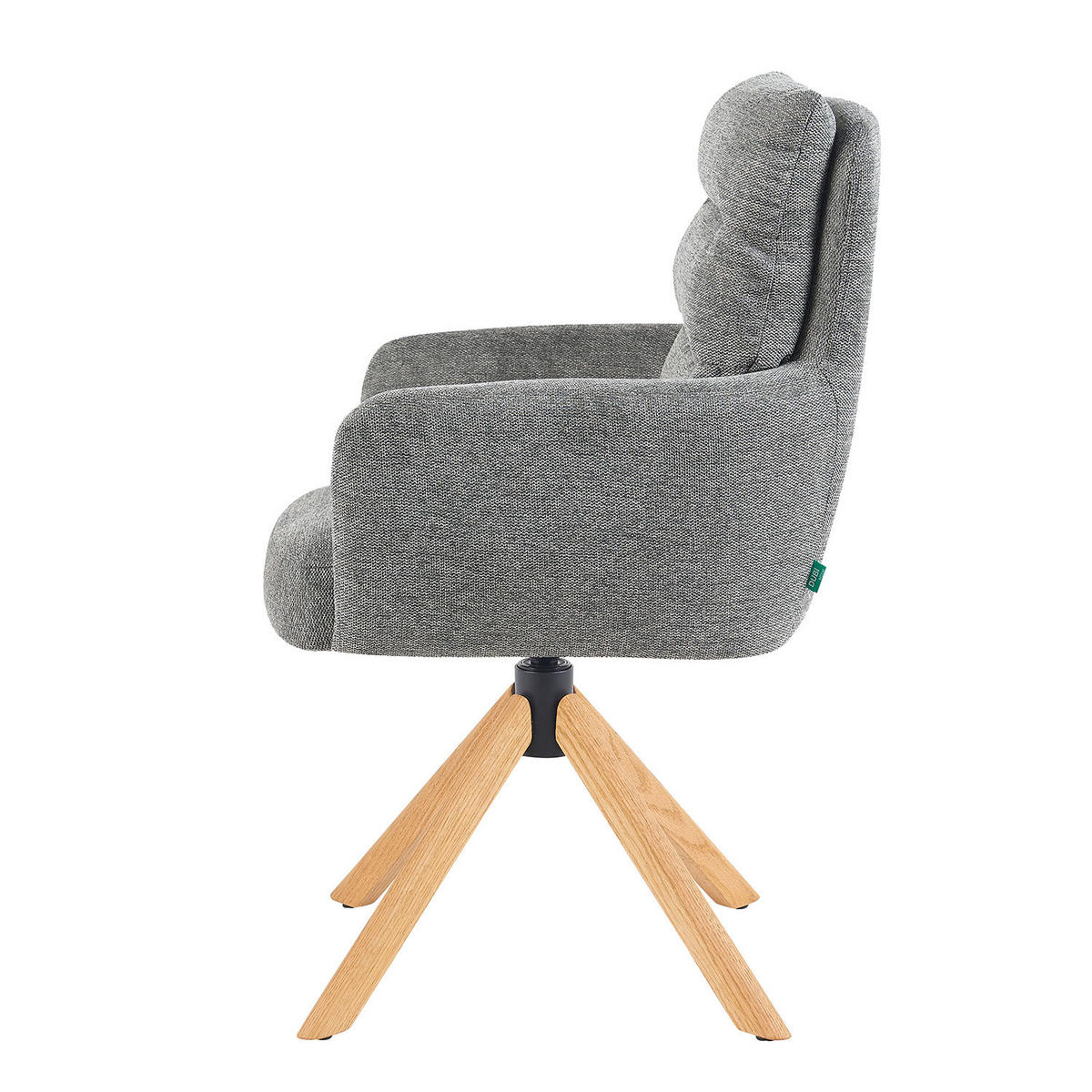 ARMLEHNSTUHL Mika-Jule - Honigeiche/Grau, Eichenholz/Holz (59/94/66cm) - DUBI Möbel